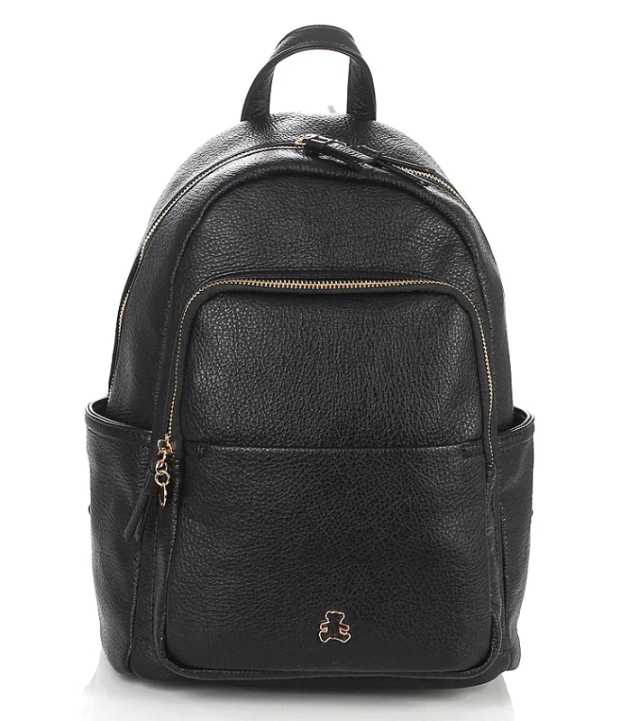 Lulu Castagnette Plecak damski czarny z kieszonkami Pojemny Praktyczny