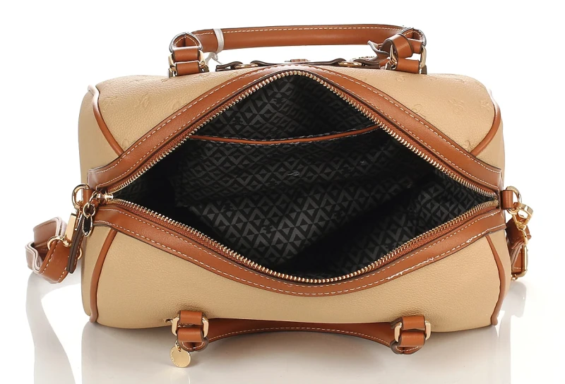 Lulu Castagnette Torebka damska kuferek Logo Tłoczenia Pasek