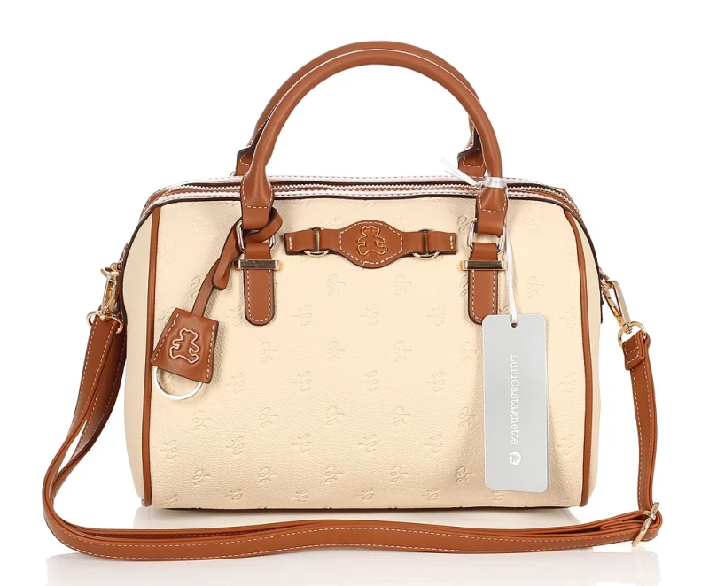 Lulu Castagnette Torebka damska kuferek Logo Tłoczenia Pasek