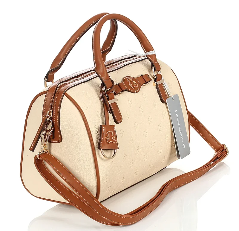 Lulu Castagnette Torebka damska kuferek Logo Tłoczenia Pasek