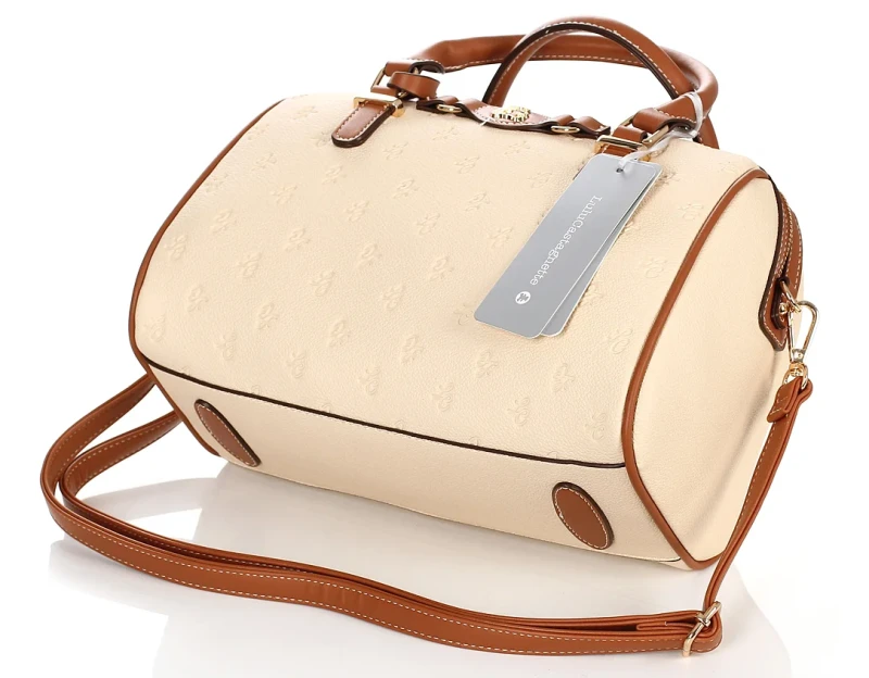 Lulu Castagnette Torebka damska kuferek Logo Tłoczenia Pasek