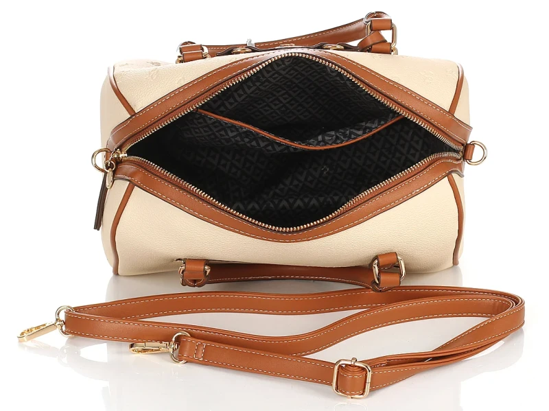 Lulu Castagnette Torebka damska kuferek Logo Tłoczenia Pasek