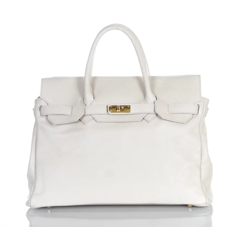 VERA PELLE Włoska skórzana torebka damska kuferek SKÓRA NATURALNA