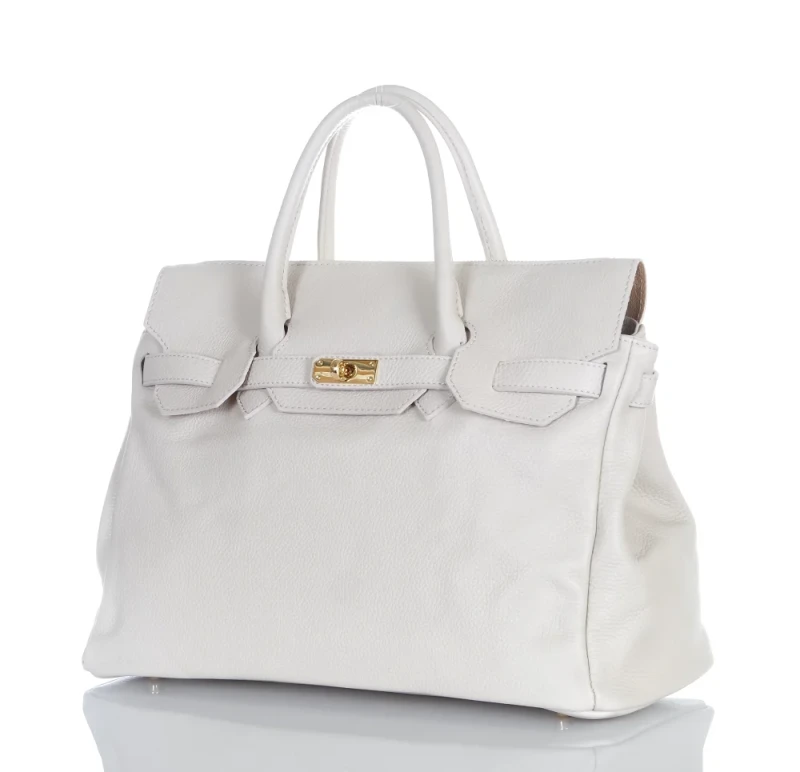 VERA PELLE Włoska skórzana torebka damska kuferek SKÓRA NATURALNA