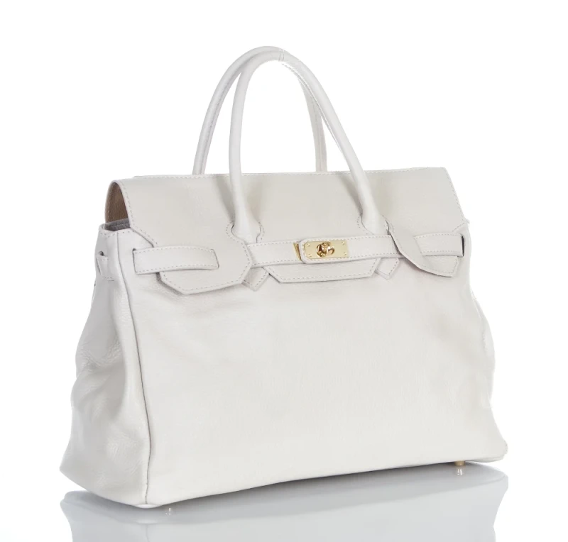 VERA PELLE Włoska skórzana torebka damska kuferek SKÓRA NATURALNA