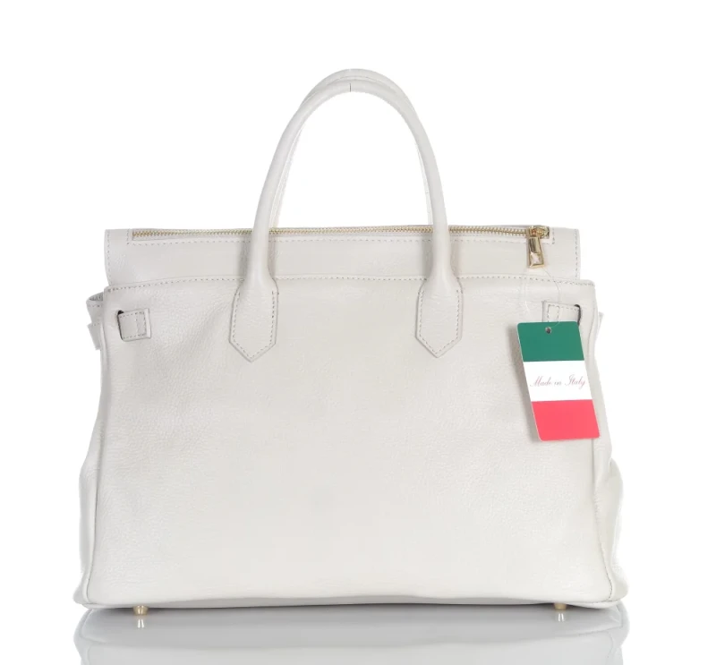 VERA PELLE Włoska skórzana torebka damska kuferek SKÓRA NATURALNA