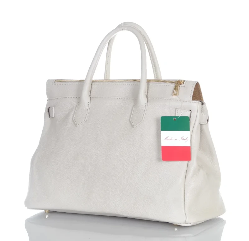 VERA PELLE Włoska skórzana torebka damska kuferek SKÓRA NATURALNA