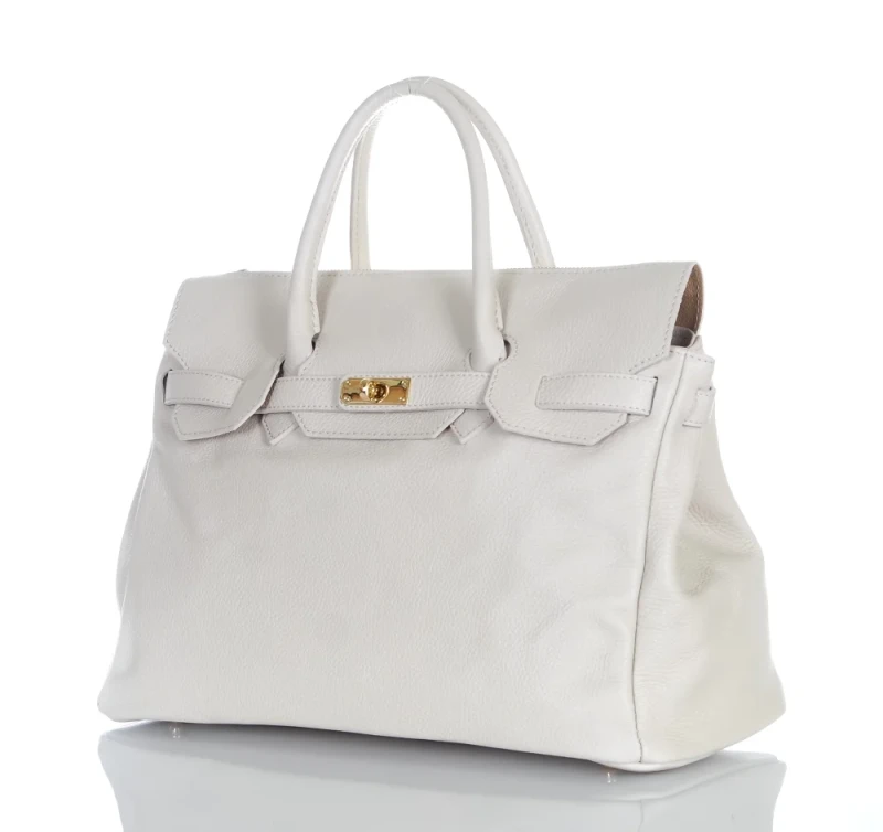 VERA PELLE Włoska skórzana torebka damska kuferek SKÓRA NATURALNA