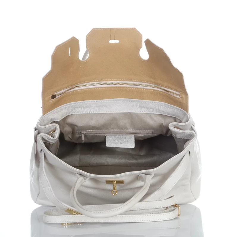 VERA PELLE Włoska skórzana torebka damska kuferek SKÓRA NATURALNA