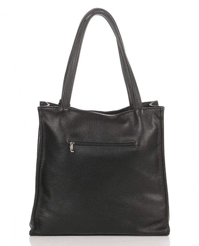 VERA PELLE Czarna skórzana torebka damska | A4 | Made in Italy | Skóra naturalna