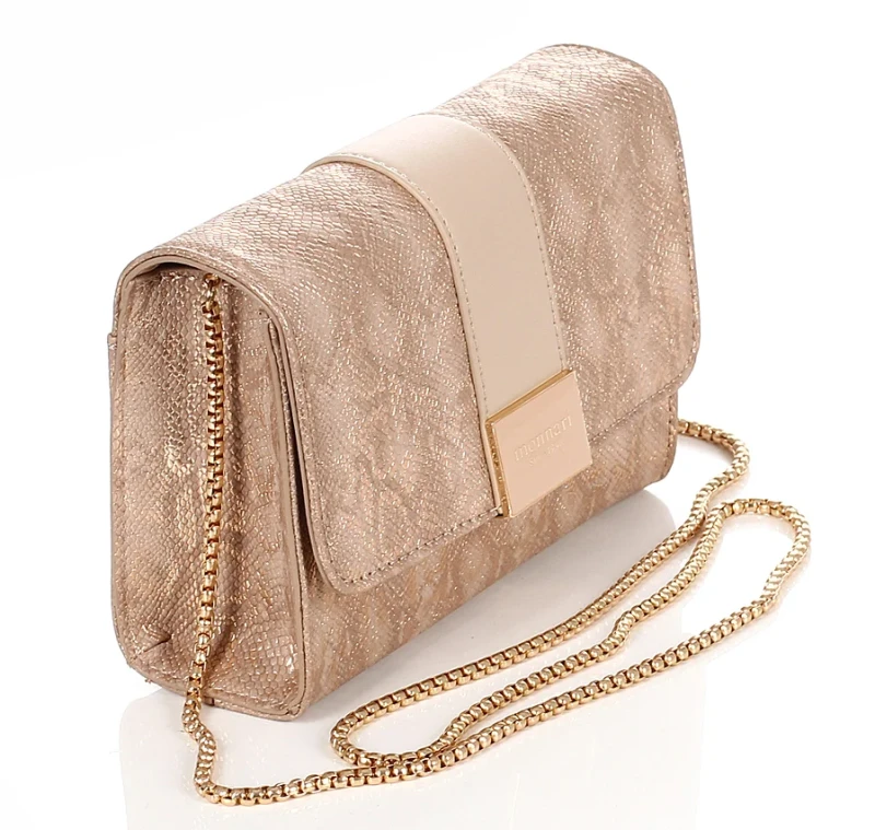 MONNARI Torebka wizytowa na łańcuszku Kopertówka Różowe złoto