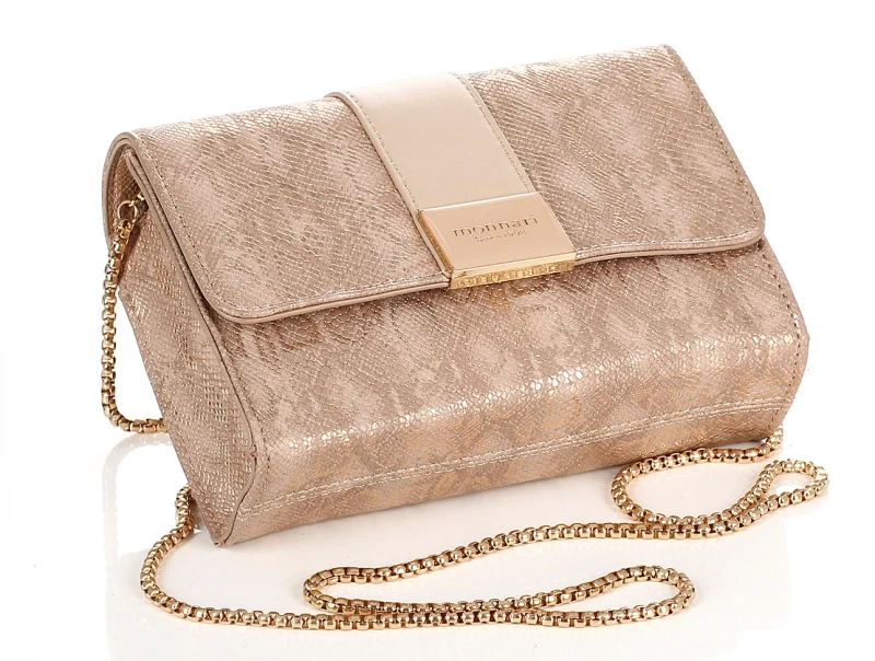 MONNARI Torebka wizytowa na łańcuszku Kopertówka Różowe złoto