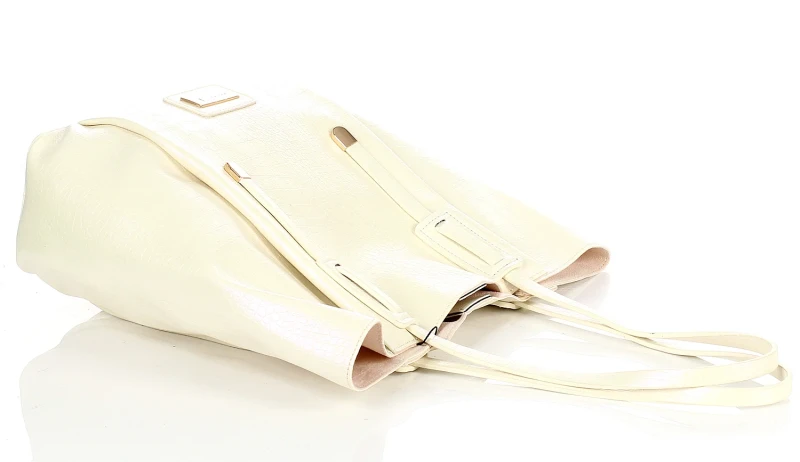 MONNARI Torebka shopper Pojemna 2w1 Saszetka na pasku Perłowa