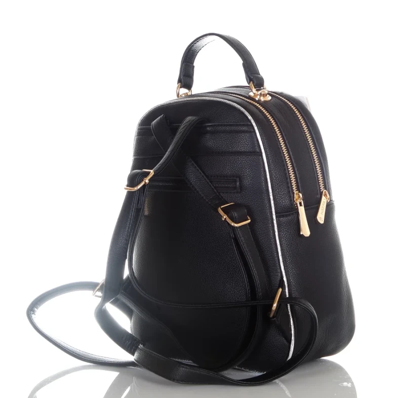 CHARRO Plecak damski czarny, srebrne wstawki, dwie komory