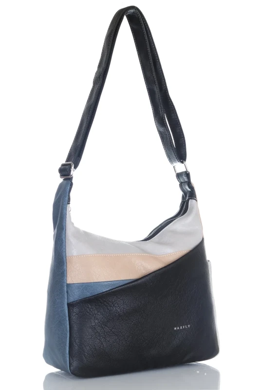 Torebka damska Listonoszka Multikolor Dwie komory Kieszonki