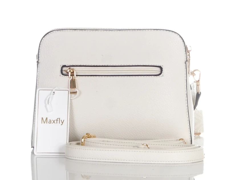 Max Fly Torebka damska listonoszka 3 Komory 2 Paski Kremowa