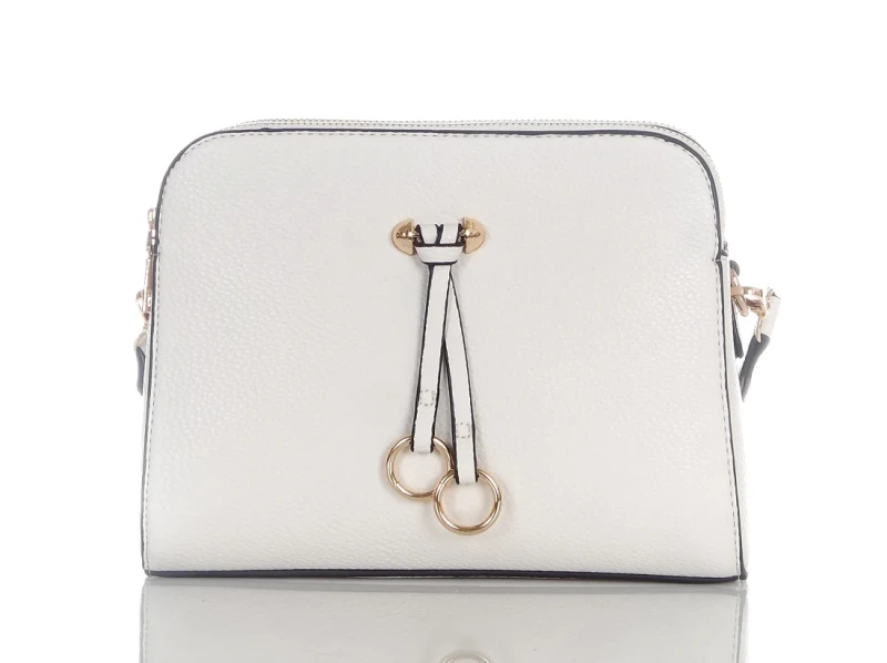 Max Fly Torebka damska listonoszka 3 Komory 2 Paski Kremowa