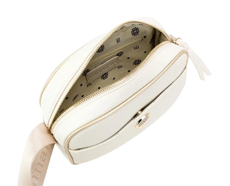 Monnari Torebka damska listonoszka Beżowa Długi Pasek Kieszonki