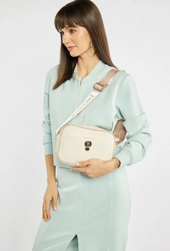 Monnari Torebka damska listonoszka Beżowa Długi Pasek Kieszonki