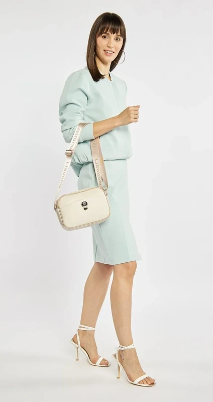 Monnari Torebka damska listonoszka Beżowa Długi Pasek Kieszonki