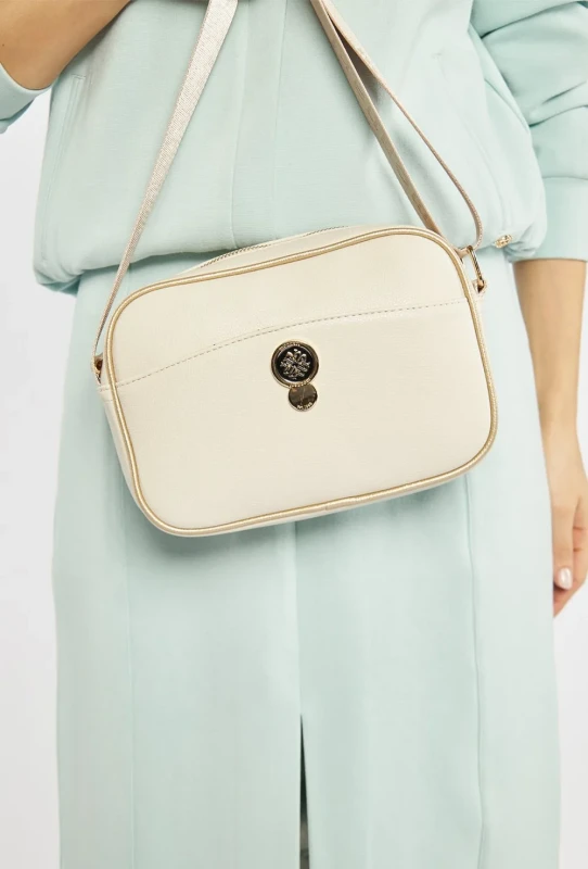 Monnari Torebka damska listonoszka Beżowa Długi Pasek Kieszonki