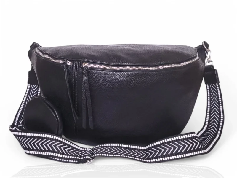 Cudowna Nerka Biodrówka Saszetka XXL Mega pojemna Czarna