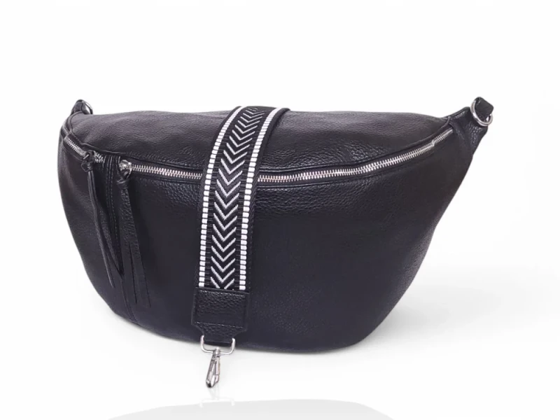 Cudowna Nerka Biodrówka Saszetka XXL Mega pojemna Czarna