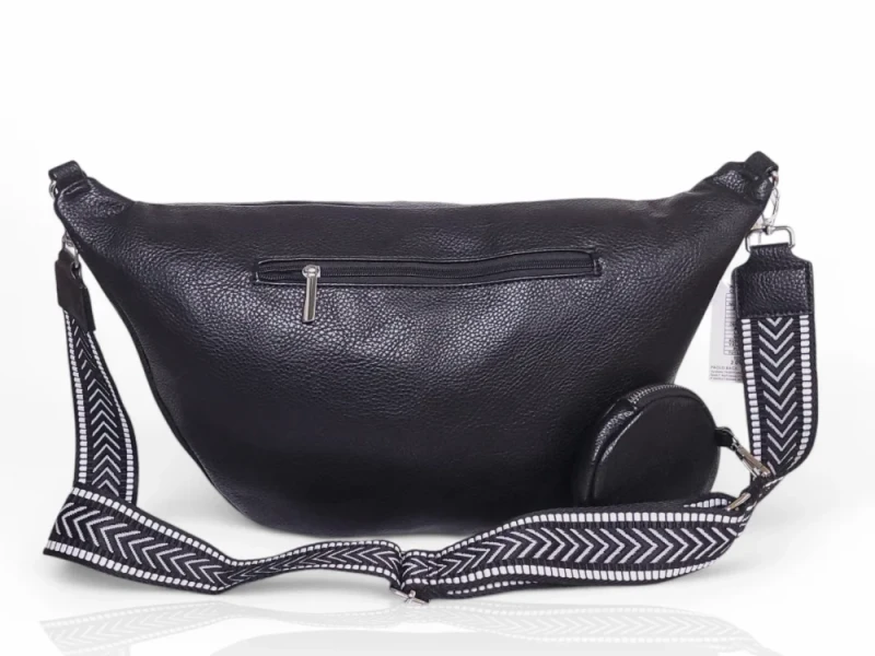 Cudowna Nerka Biodrówka Saszetka XXL Mega pojemna Czarna