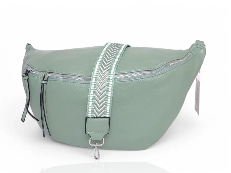 Cudowna Nerka Biodrówka Saszetka XXL Mega pojemna Zielony