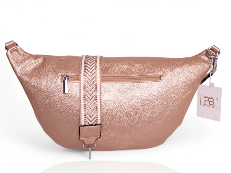 Cudowna Nerka Biodrówka Saszetka XXL Mega pojemna Różowe złoto