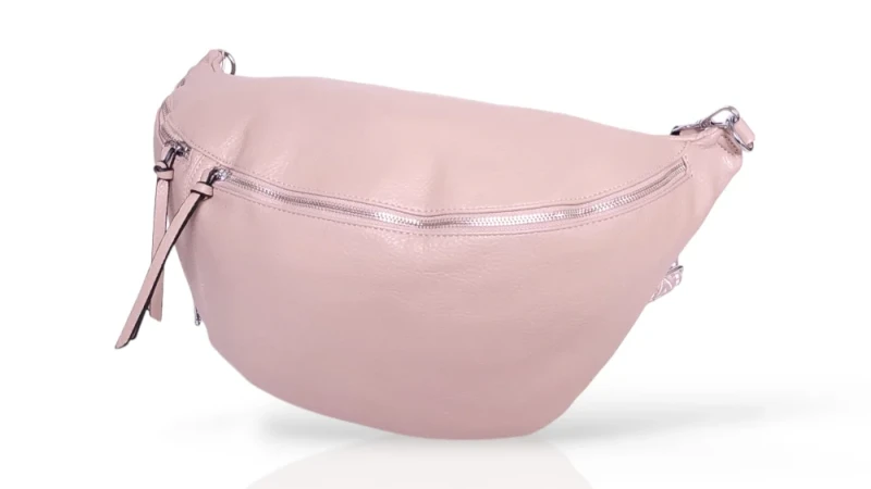 Cudowna Nerka Biodrówka Saszetka XXL Mega pojemna Róż