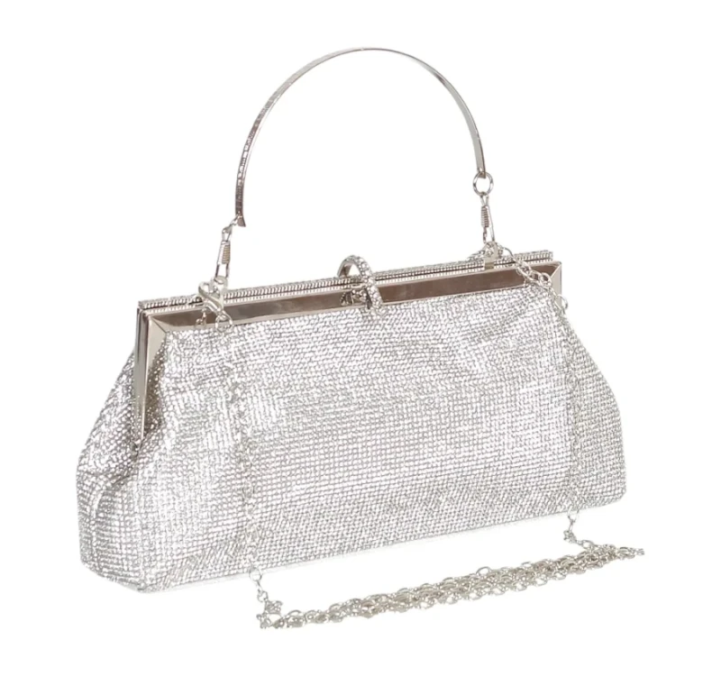 Gallantry Paris Efektowna zgrabna torebka wieczorowa z rączką i łańcuszkiem