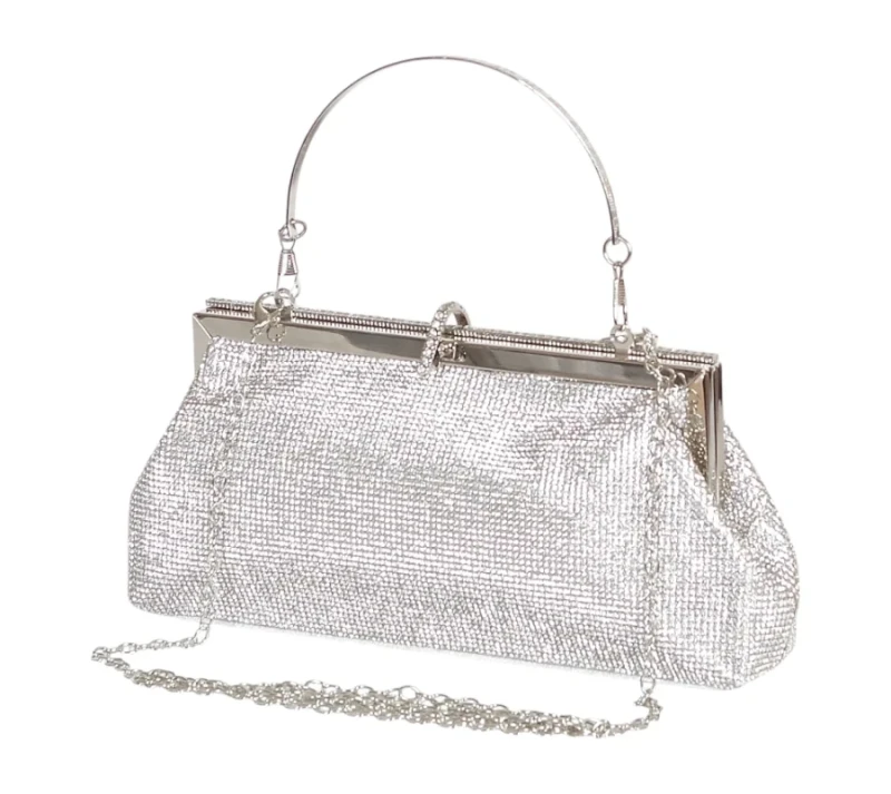 Gallantry Paris Efektowna zgrabna torebka wieczorowa z rączką i łańcuszkiem