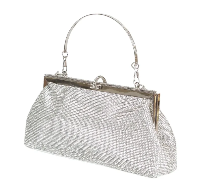 Gallantry Paris Efektowna zgrabna torebka wieczorowa z rączką i łańcuszkiem