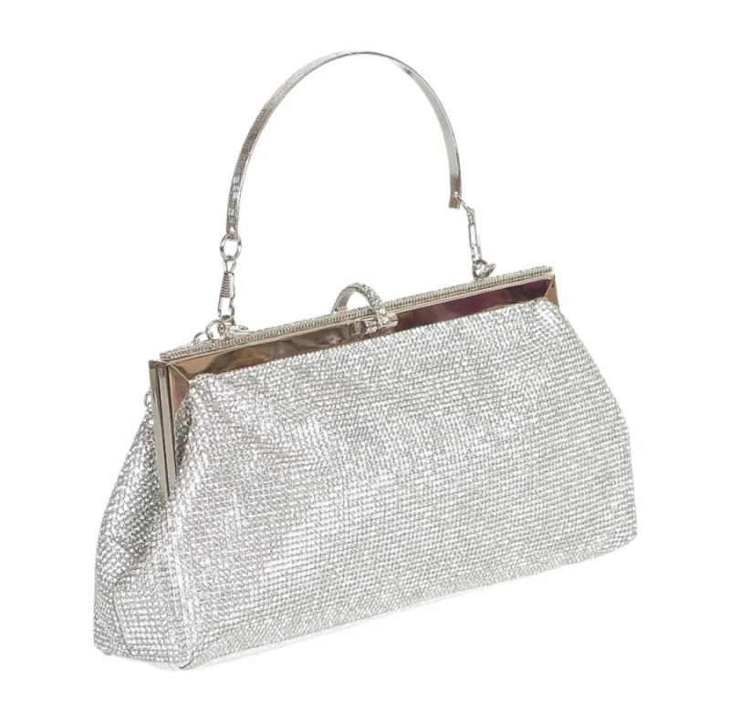 Gallantry Paris Efektowna zgrabna torebka wieczorowa z rączką i łańcuszkiem