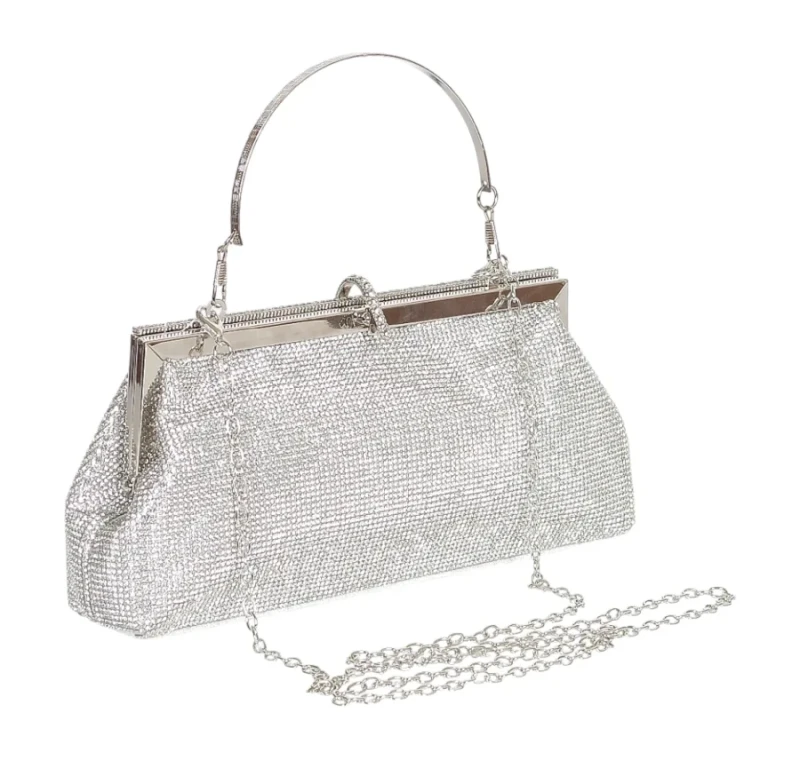 Gallantry Paris Efektowna zgrabna torebka wieczorowa z rączką i łańcuszkiem