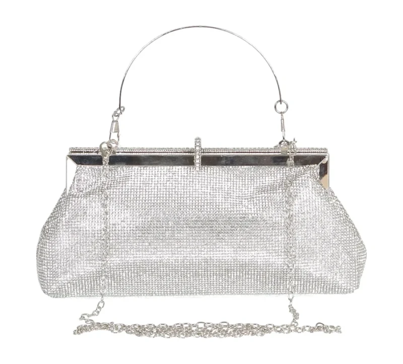 Gallantry Paris Efektowna zgrabna torebka wieczorowa z rączką i łańcuszkiem