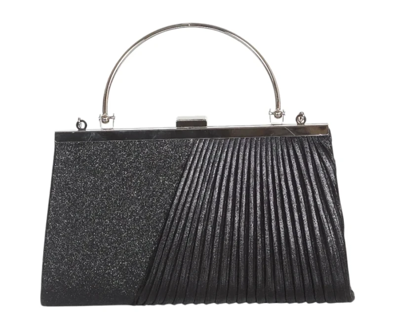 Gallantry Paris Torebka wieczorowa z rączką i łańcuszkiem Czarna