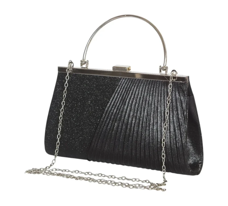 Gallantry Paris Torebka wieczorowa z rączką i łańcuszkiem Czarna