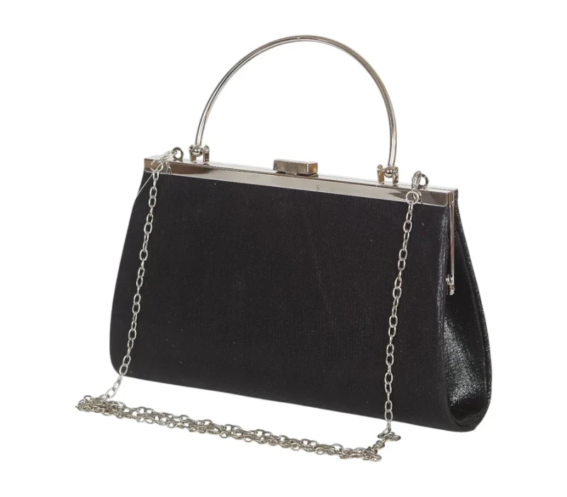 Gallantry Paris Torebka wieczorowa z rączką i łańcuszkiem Czarna