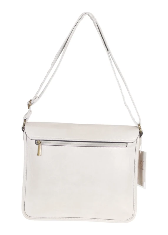 Torebka listonoszka z ekoskóry z kieszonkami – damska torebka na długim pasku A4