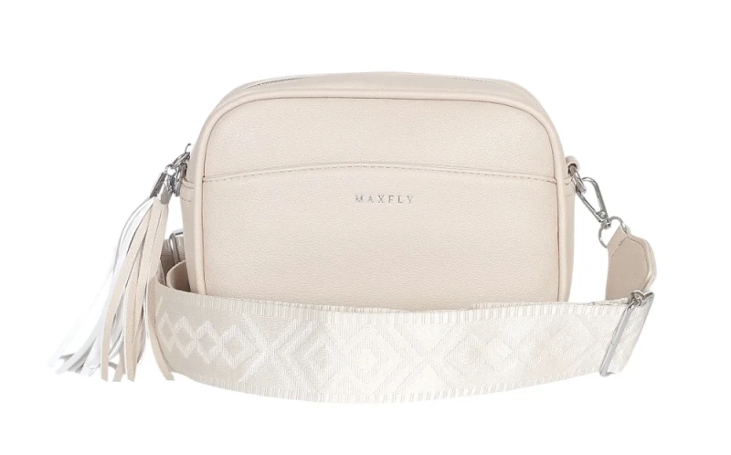 Modna torebka damska listonoszka ze skóry ekologicznej z frędzlami