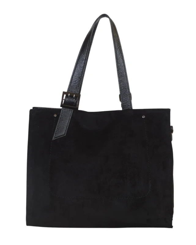 Torebka shopper damska Maria C. Italy – zamsz ekologiczny, pojemna A4, modna i elegancka