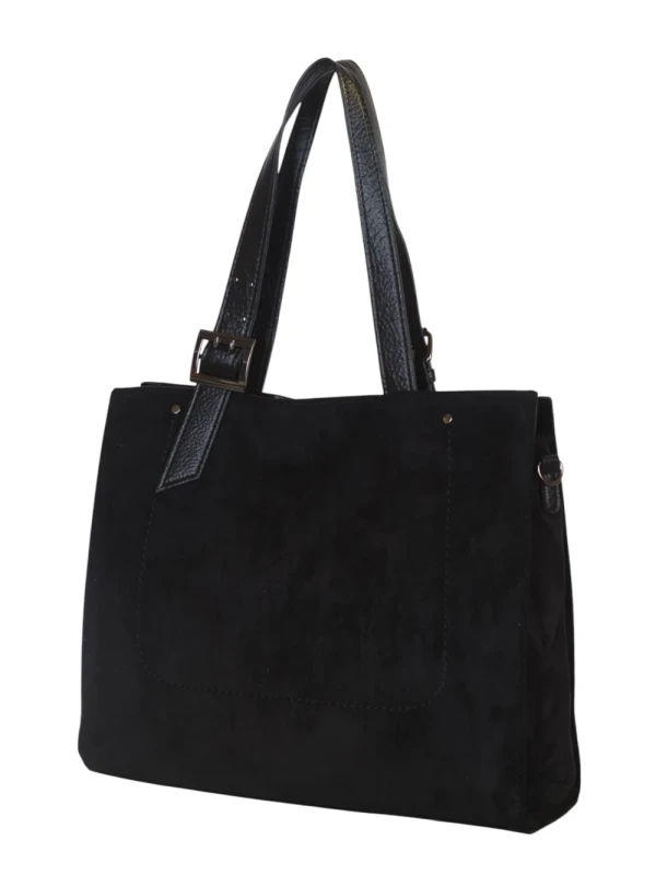 Torebka shopper damska Maria C. Italy – zamsz ekologiczny, pojemna A4, modna i elegancka