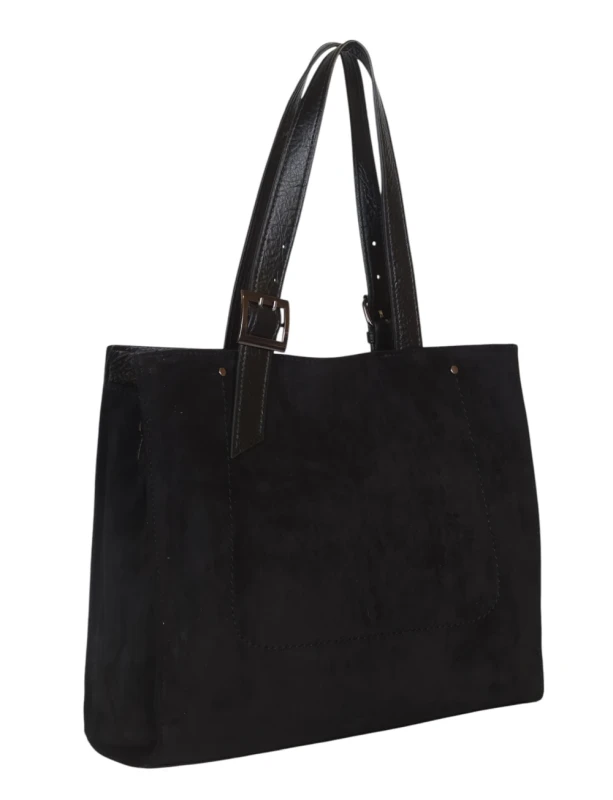 Torebka shopper damska Maria C. Italy – zamsz ekologiczny, pojemna A4, modna i elegancka