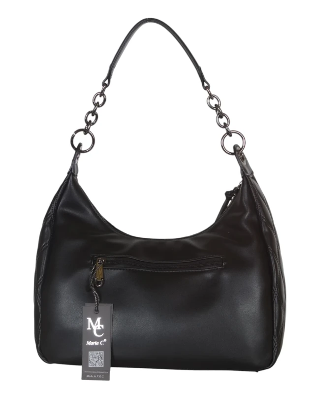 Pikowana torebka bagietka Maria C. Italy – baguette bag ze skóry ekologicznej z łańcuszkiem