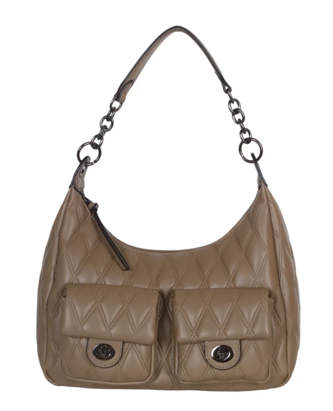 Pikowana torebka bagietka Maria C. Italy – baguette bag ze skóry ekologicznej z łańcuszkiem