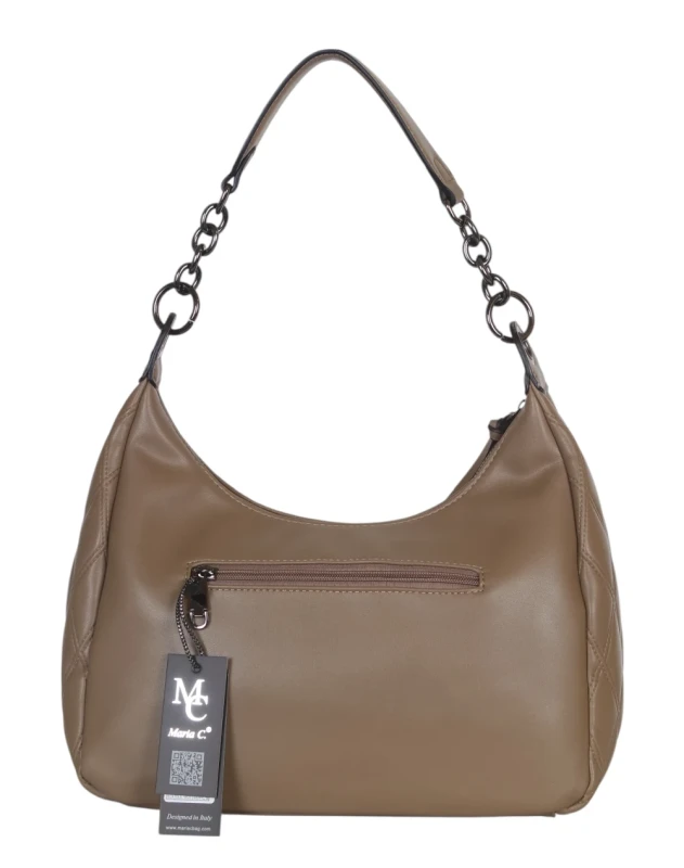 Pikowana torebka bagietka Maria C. Italy – baguette bag ze skóry ekologicznej z łańcuszkiem