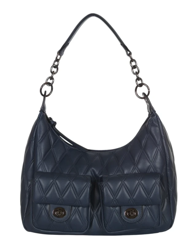 Pikowana torebka bagietka Maria C. Italy – baguette bag ze skóry ekologicznej z łańcuszkiem