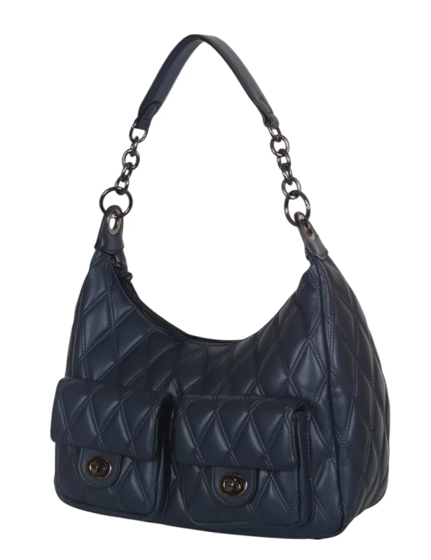 Pikowana torebka bagietka Maria C. Italy – baguette bag ze skóry ekologicznej z łańcuszkiem